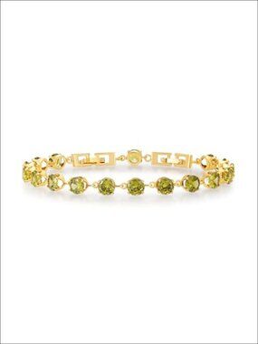 Gold Plated Peridot Birthstone Bracelet Waterproof Non Tarnish August Birthday